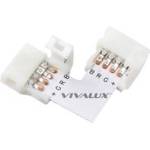 VIVALUX КОНЕКТОР ЗА LED ЛЕНТА RGB VIVALUX ЪГЛОВ СВЪРЗВАЩ 8 и 10мм 12V 14x16x5мм 2бр (VIV003911)
