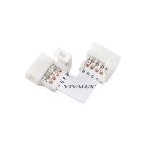 VIVALUX КОНЕКТОР ЗА LED ЛЕНТА RGB VIVALUX ЪГЛОВ СВЪРЗВАЩ 8 и 10мм 12V 14x16x5мм 2бр (VIV003911)