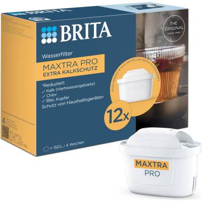 BRITA water filter cartridge MAXTRA PRO Extra limescale protection (pack of 12) annual pack, original replacement water filter for all BRITA jugs, filters limescale, ultimate device protection: The hot drinks specialist - 1050848