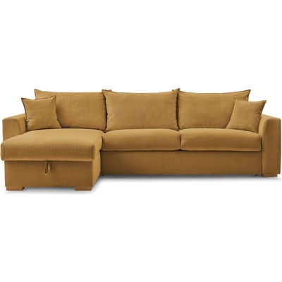 Bobochic Жълт разтегателен ъглов диван от рипсено кадифе (променлив) Augustin - Bobochic Paris (WT-WOOD-NR3.5-W_1 P1262 N.MI)
