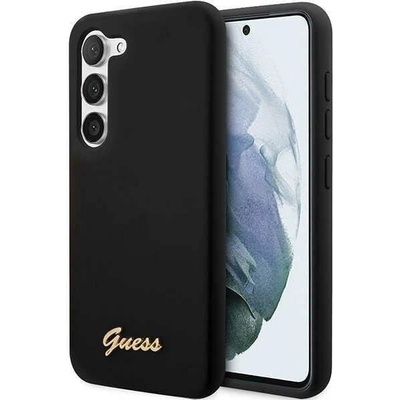 GUESS Кейс Guess GUHCS23SSLSMK за Samsung Galaxy S23 S911, черен / черен, твърд, Silicone Vintage Gold Logo (3666339114817)