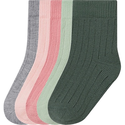 Lupilu Dětské ponožky s BIO bavlnou 5 párů světle růžová / růžová / zelená / šedá – Zbozi.Blesk.cz