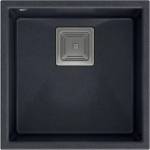Quadron Unique David 40 композитна мивка за под плот, черна - неръждаема стомана 42x42 см (HQD4242U8-BS) Мивка за вграждане