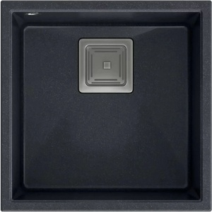 Quadron Unique David 40 композитна мивка за под плот, черна - неръждаема стомана 42x42 см (HQD4242U8-BS) Мивка за вграждане
