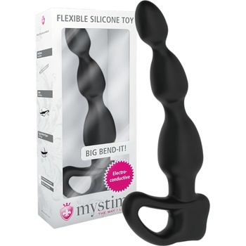mystim Big Bend-it! - електро анален дилдо с топчета (черен)