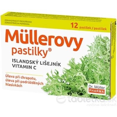 Müllerove pastilky s island. Lišajníkom a vit. C na odkašliavanie 12 pastiliek