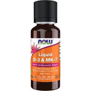 NOW NOW Vitamin D-3 Liquid plus MK-7, 30 ml