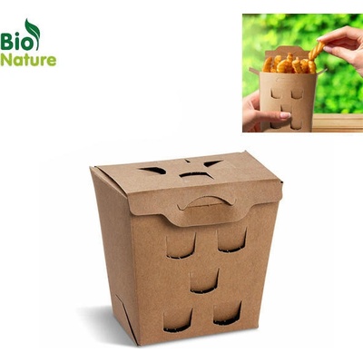 Box na hranolky PAP FSC Mix nepromastitelný kraft `150 g` 48520