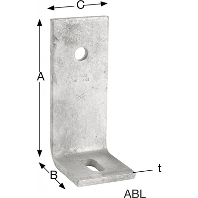 SIMPSON ABL15014G-B úhel. spojka do betonu 150x75x8x60 ø14,0 žár.pozink.