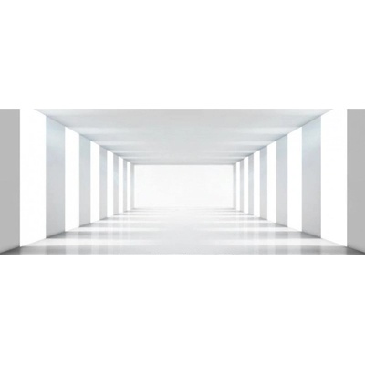 Dimex MP-2-0036 Panoramatická vliesová fototapeta na zeď 3D biela chodba, rozmery 375 x 150 cm