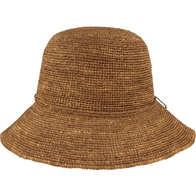 Dámský nemačkavý letní klobouk z raffia slámy hnědý