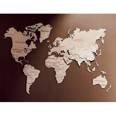 Wooden city mapa světa 83x55cm