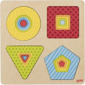 Goki Дървен пъзел Goki - Форми (57705) - baby