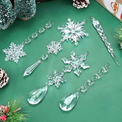 4Leaders Vánoční ozdoby na stromeček ledové ornamenty 5 ks 13-19 cm
