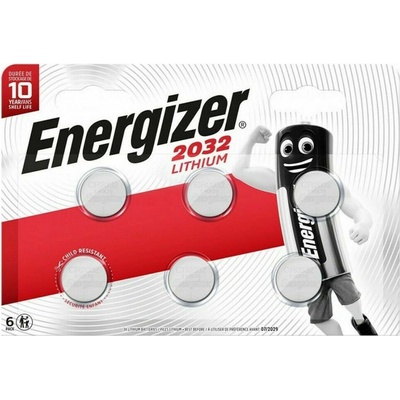Energizer Батерии литиеви Energizer, CR2032, 3V, 6бр