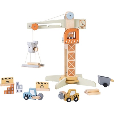 2Kids Toys Dřevěný jeřáb s příslušenstvím