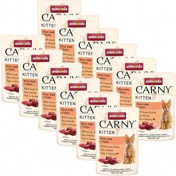 Animonda Carny Cat Kitten hovädzie teľacie kuracie 12 x 85 g