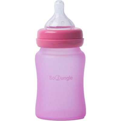 Bo Jungle sklenená fľaša s úchytmi Pink 150ml
