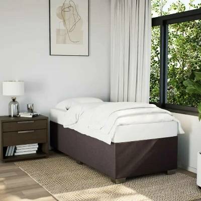 vidaXL 11461.3284446 Rám postele bez matrace tmavě hnědý textil
