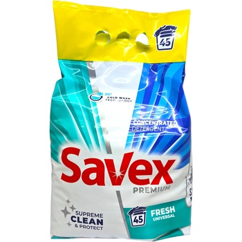 Savex прах за пране, 3.6кг, 45 пранета, Универсално пране, Fresh