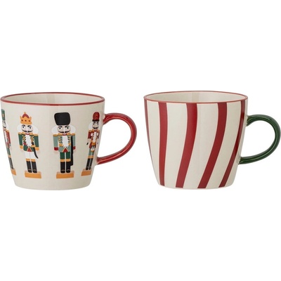 Bloomingville Глинени чаши за капучино в комплект от 2 бр. с коледни мотиви 300 ml Jolly - Bloomingville (82051531)