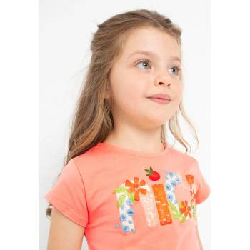 Image 1 of MAYORAL Тениска с къс ръкав с бродерия в прасковен цвят за момиче Майорал