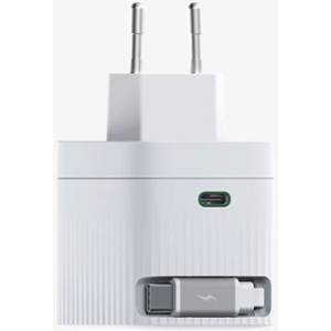 Hikvision Hikvision HIKSEMI Зарядно за телефон - 1 USB-C, USB-C кабел, 67 W, щепсел за ЕС HS-HUB-GAN67(STD)/2C/67W/WHITE/EU (HS-HUB-GAN67(STD)/2C/67W/WHITE/EU)