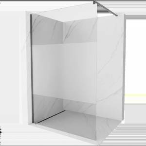 Mexen Kioto стена за душ Walk-in 70 x 200 см, прозрачен/матов 8 мм, пушечно сиво четкано - 800-070-101-66-35 (800-070-101-66-35)