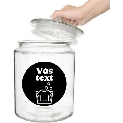 Nálepka/štítok s grafikou trička - Váš text na želanie Čierne na bielom