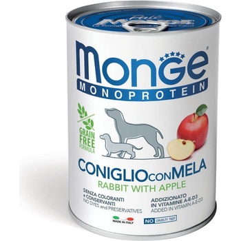 Monge Monoprotein Monoprotein Pate Dog Rabbit and Apple пастет за кучета - 0.4кг