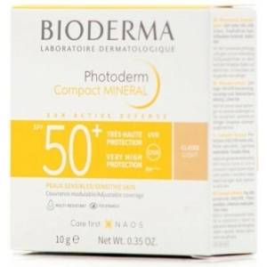 BIODERMA Компакт пудра за защита от слънцето SPF 50+ светъл, Bioderma Photoderm Compact Mineral Sunscreen Powder SPF50 Light Shade Waterproof 10g