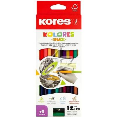Kores Kolores Duo oboustranné 3hranné pastelky 93212 24 barev 12ks