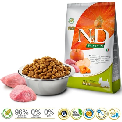 N&D Grain Free Pumpkin DOG Adult Mini Boar & Apple 7 kg