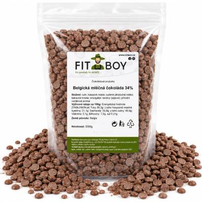 FITBOY Belgická mliečna čokoláda 34% 5000g