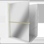 Mexen Kioto+ L душ преграда с рафт Walk-in 90 x 200 cm, огледало, златна матирана - 800-090-123-55-50 (800-090-123-55-50)