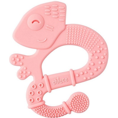 Chicco hryzačka silikón Super Soft Chameleón ružová