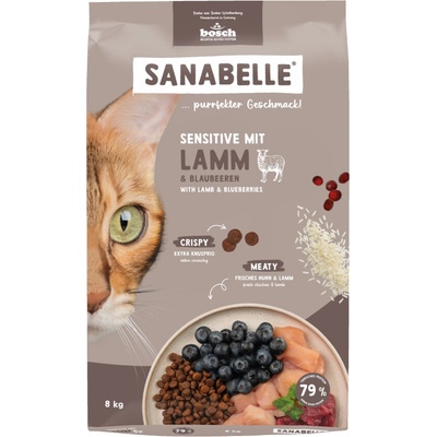 Sanabelle Sensitive s jahňacím a čučoriedkami 8 kg