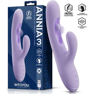 INTOYOU Annia G-Spot Wiggling Rabbit Vibrator 3 Motors Purple