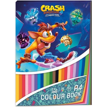 Blok farebných papierov A4 Crash Bandicoot