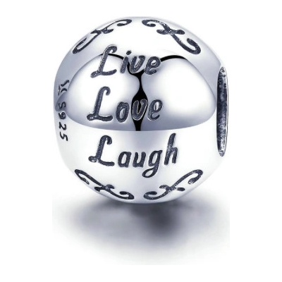 P&J Jewellery Stříbrný přívěsek Žít smát se, Milovat SB30