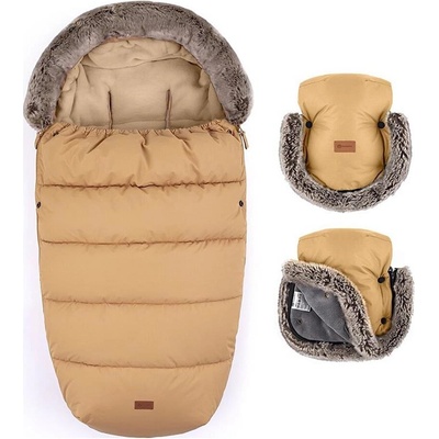 Petite&Mars Set zimný Comfy 4v1 Furry Elegant Caramel