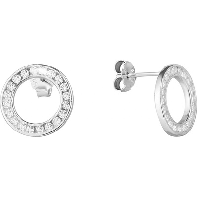 Pavona stříbrné náušnice kulaté se zirkony 11551.1 crystal