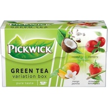 Pickwick Zelený čaj Green Tea variation kokos brusinky jahoda citronová tráva mango jasmín 20 x 1,5 g