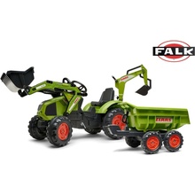 FALK Traktor Claas Axos šlapací s přední i zadní lžící valník