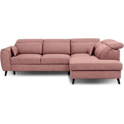 Eltap Розов кадифен разтегателен ъглов диван с място за съхранение (десен ъгъл L форма) Noble - ELTAP (CO-NOB-RT-24NU)