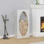 vidaXL Стойка за дърва, бяла, 50x23x100 см, студеновалцувана стомана (864182)