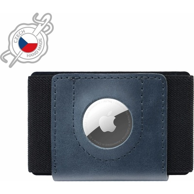Fixed Tiny Wallet for AirTag kožená peněženka z pravé hovězí kůže modrá FIXWAT-STN2-BL