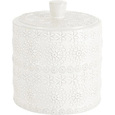 Spirella dóza na odličovací tampony RELIEF bílá porcelán