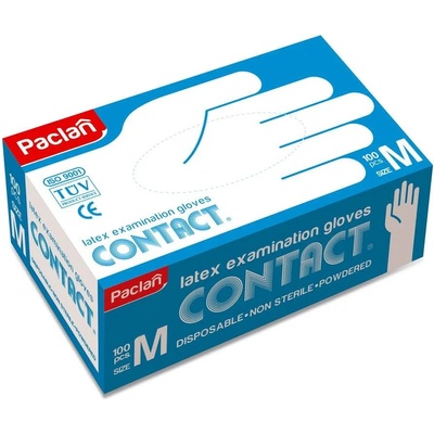Paclan 100 бр латексови ръкавици Paclan - размер М