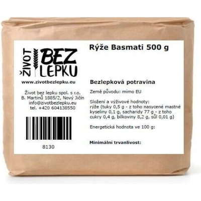 Život bez lepku Basmati rýže 0,5 kg
